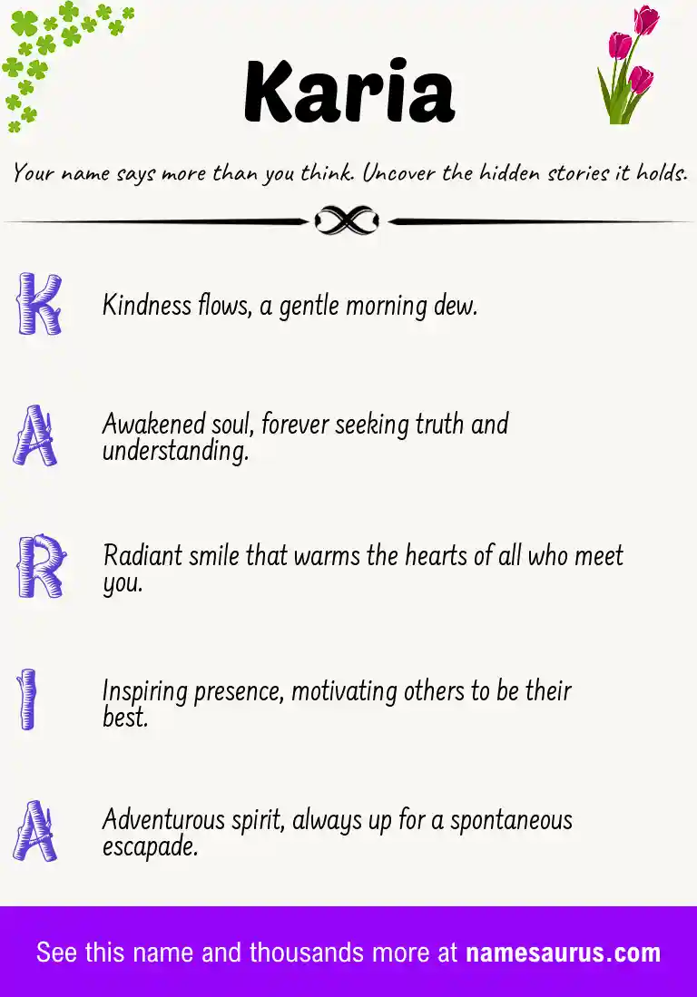 Acrostic poem about Karia.