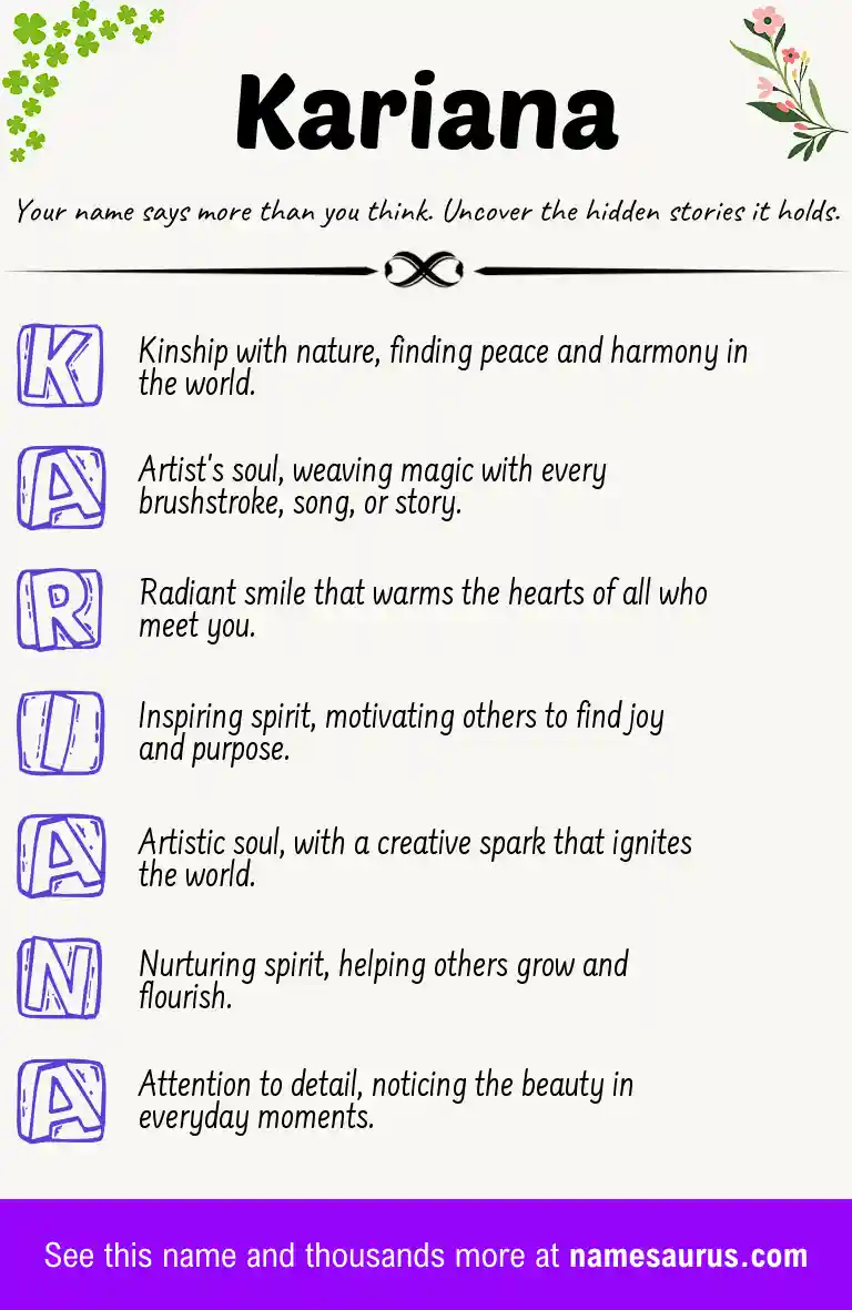 Acrostic poem about Kariana.