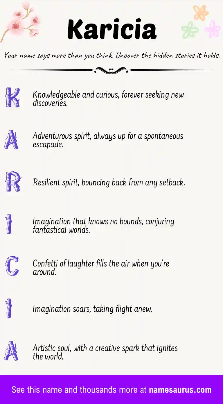 Acrostic poem about Karicia.