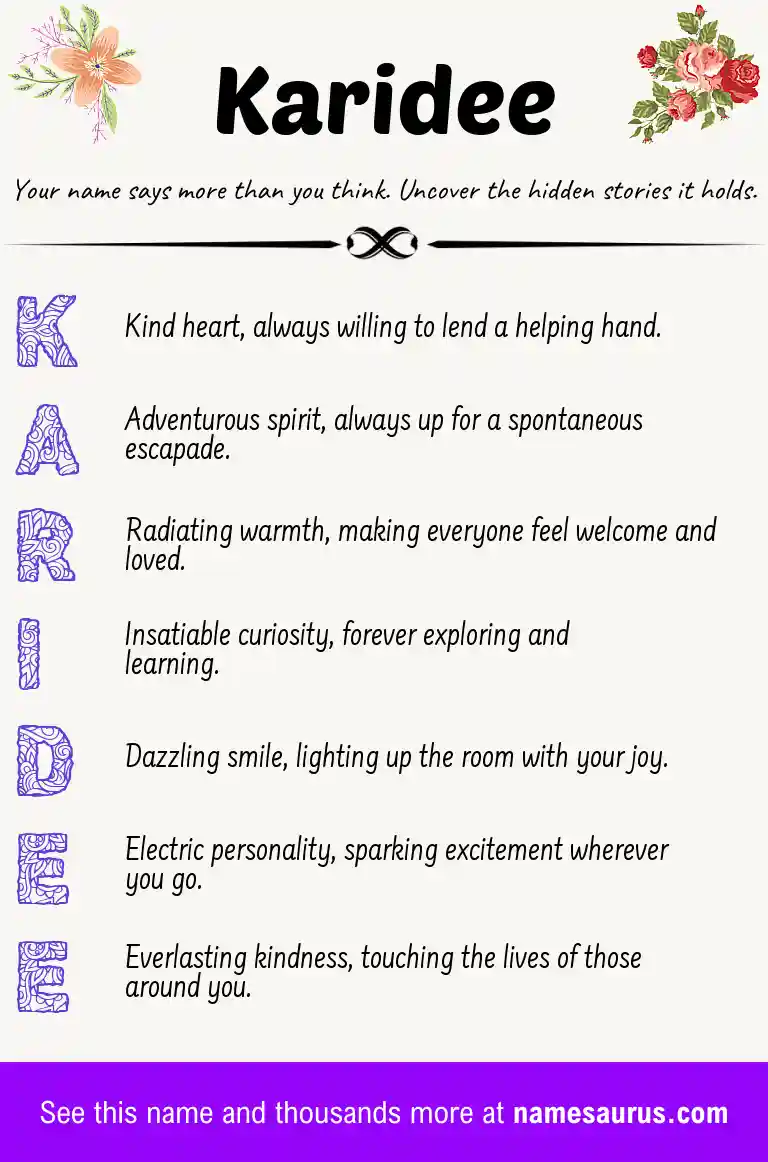 Acrostic poem about Karidee.