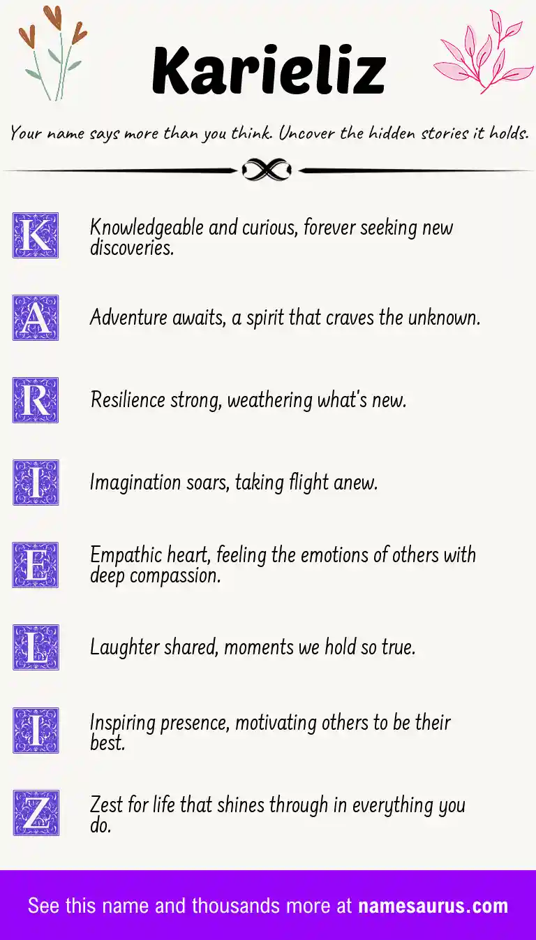Acrostic poem about Karieliz.