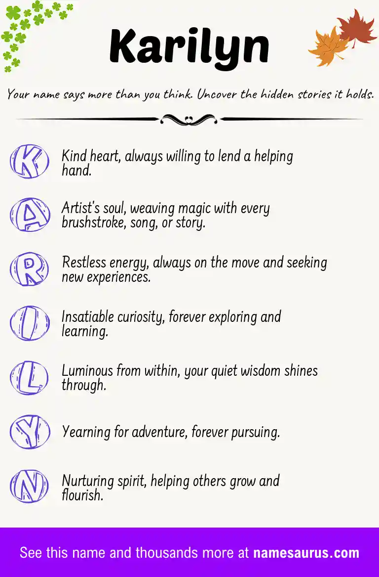 Acrostic poem about Karilyn.
