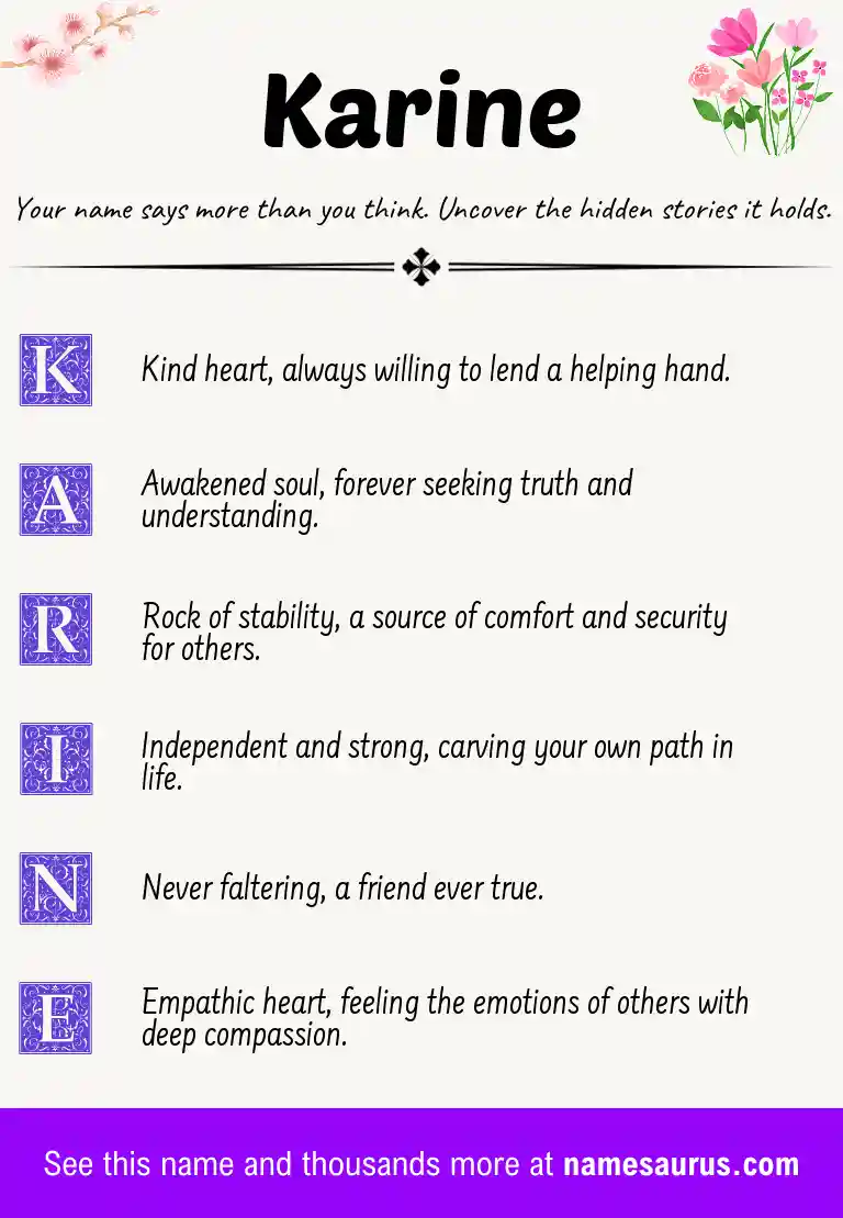 Acrostic poem about Karine.