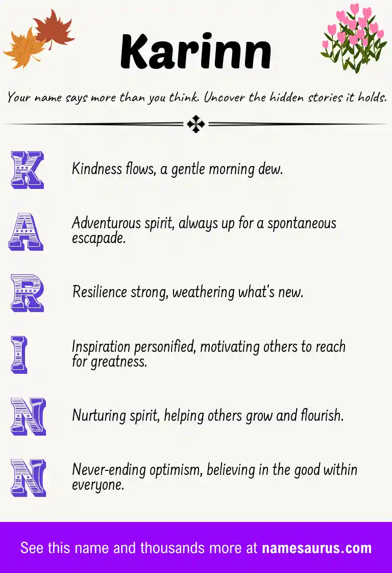 Acrostic poem about Karinn.