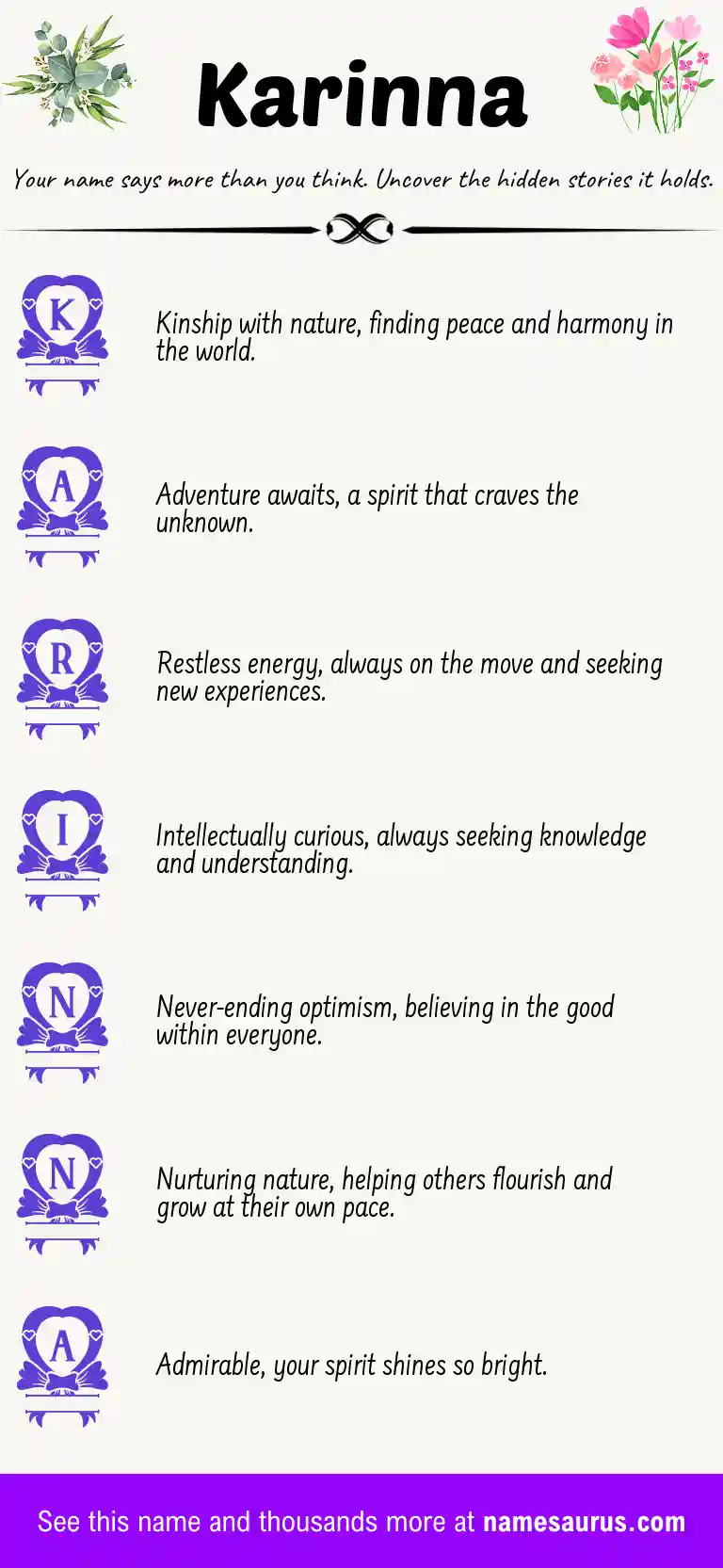 Acrostic poem about Karinna.