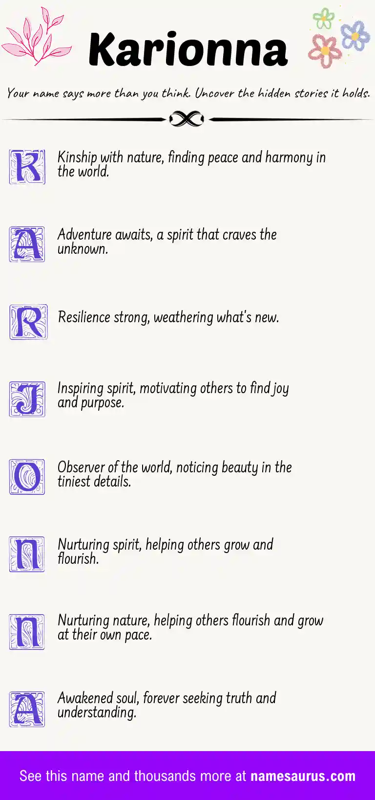 Acrostic poem about Karionna.