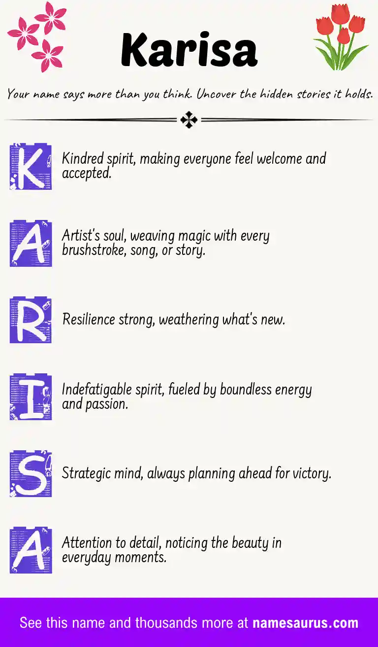 Acrostic poem about Karisa.