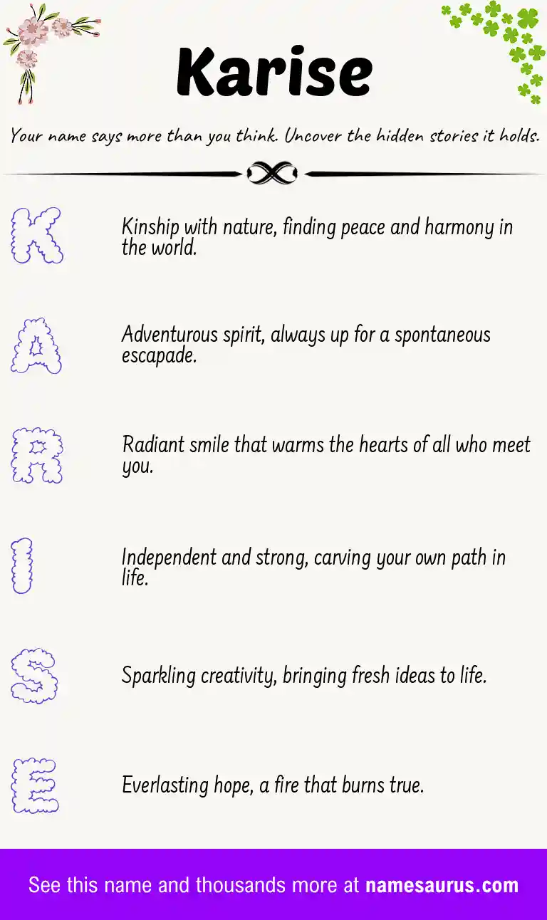Acrostic poem about Karise.