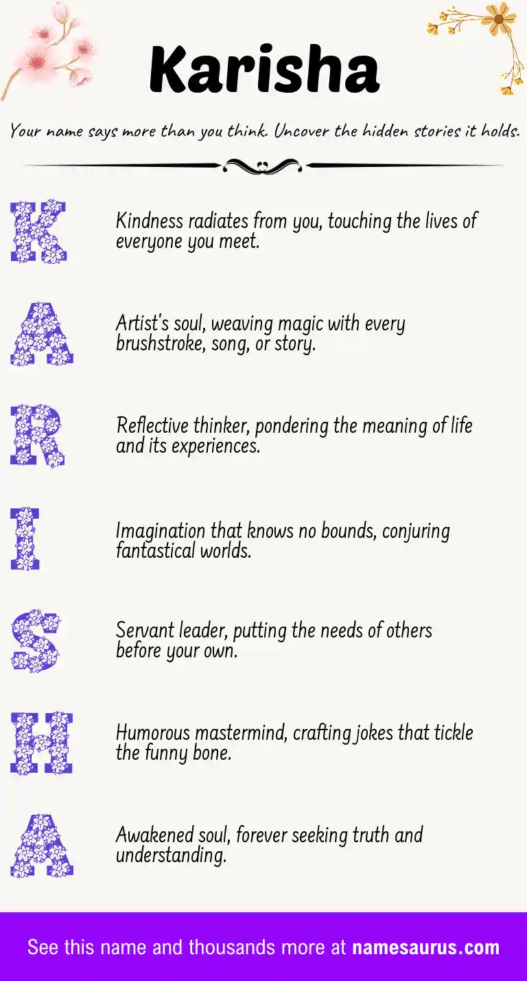 Acrostic poem about Karisha.