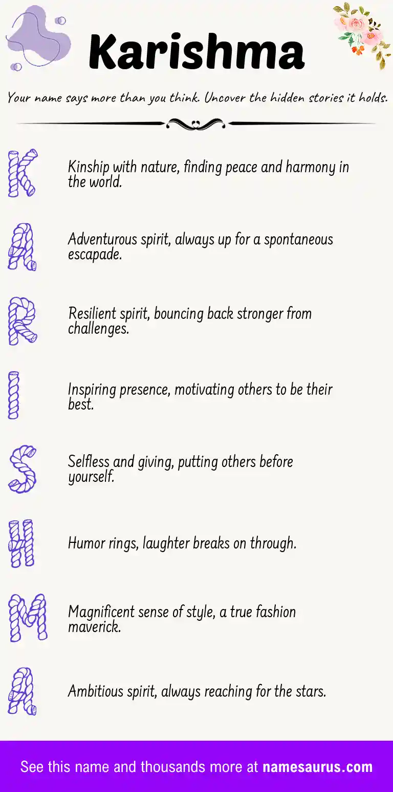 Acrostic poem about Karishma.