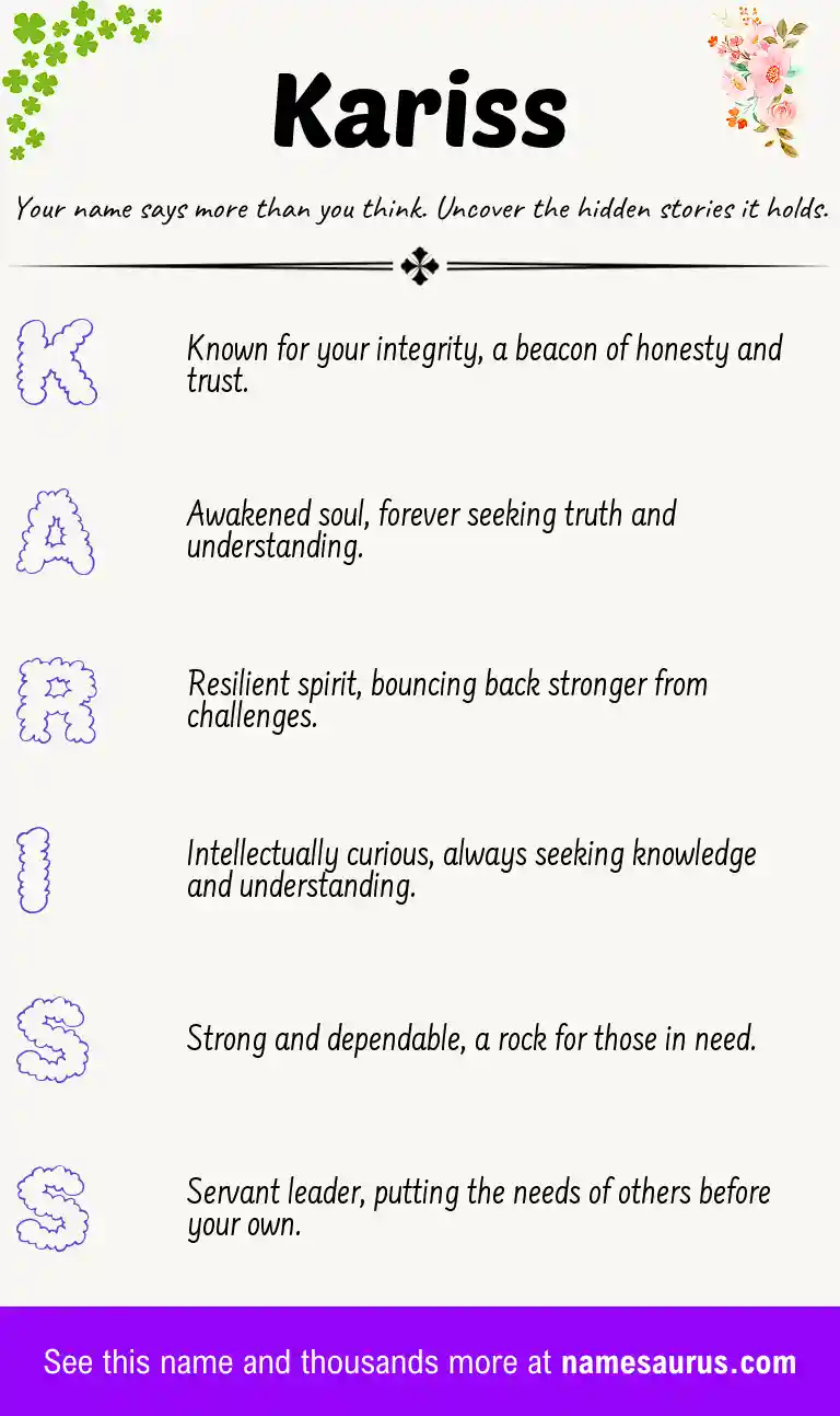Acrostic poem about Kariss.