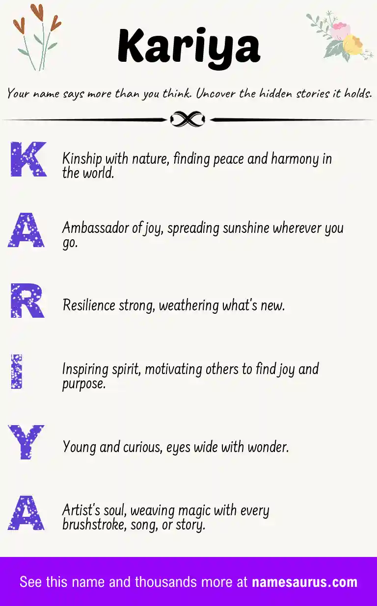 Acrostic poem about Kariya.