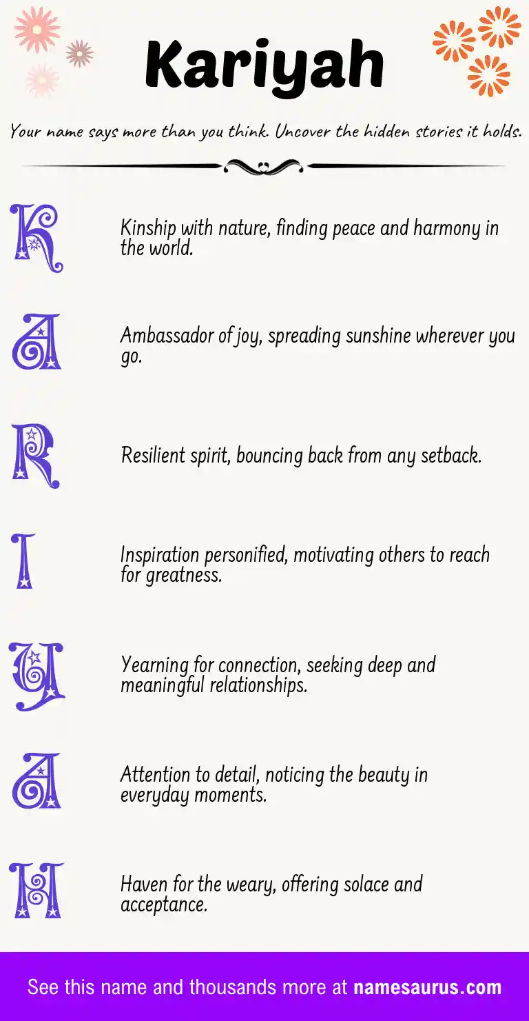 Acrostic poem about Kariyah.
