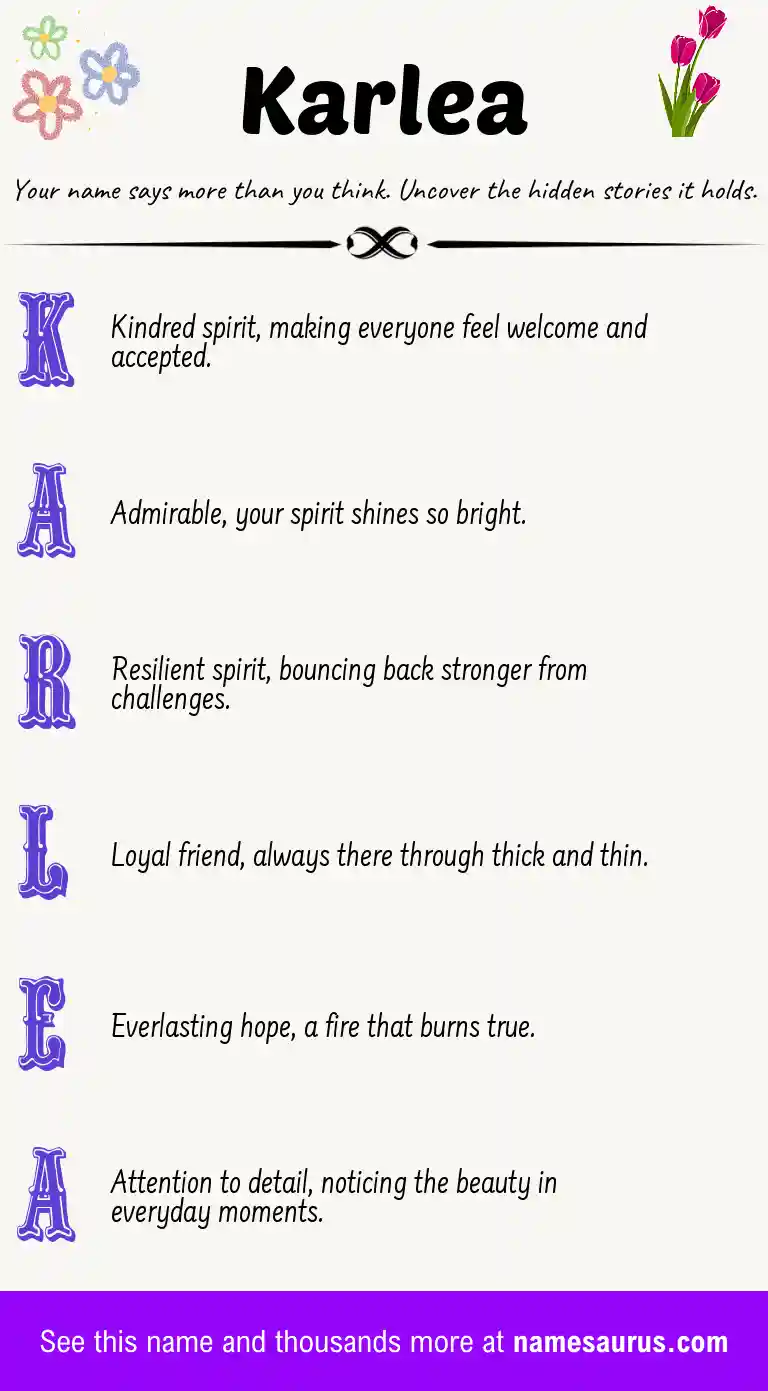 Acrostic poem about Karlea.