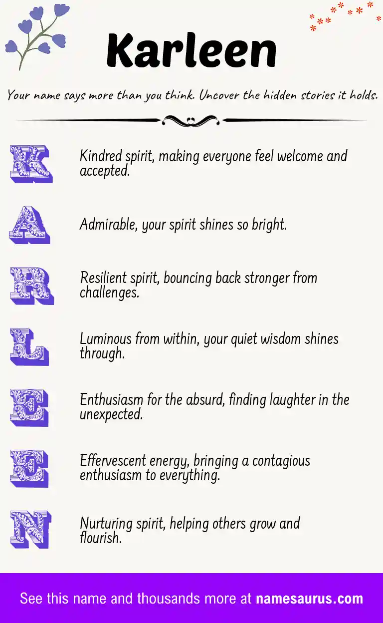 Acrostic poem about Karleen.