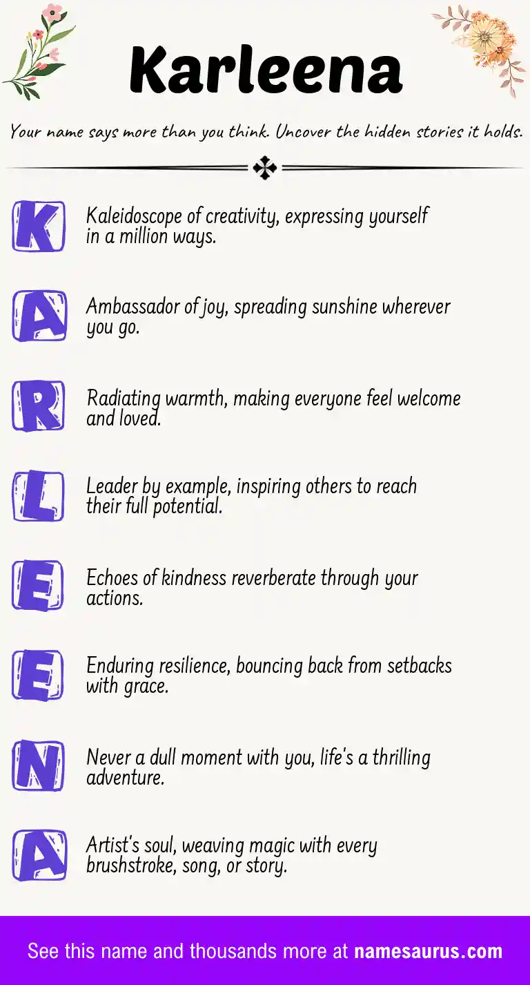 Acrostic poem about Karleena.