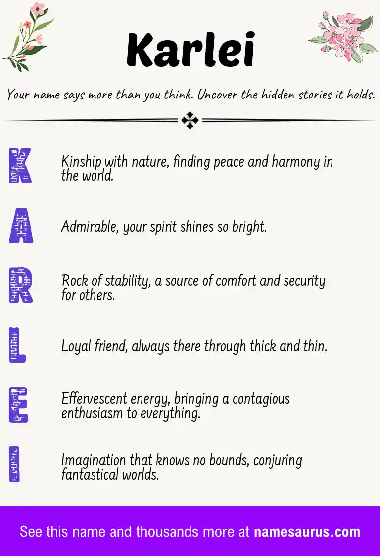 Acrostic poem about Karlei.