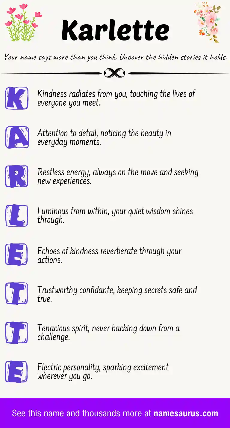 Acrostic poem about Karlette.