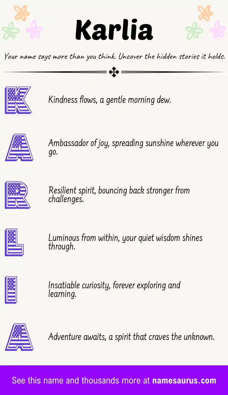 Acrostic poem about Karlia.