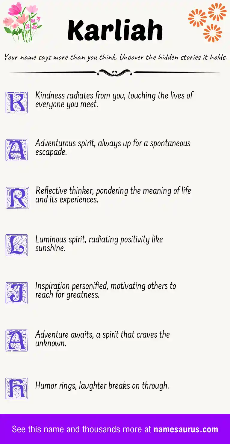 Acrostic poem about Karliah.