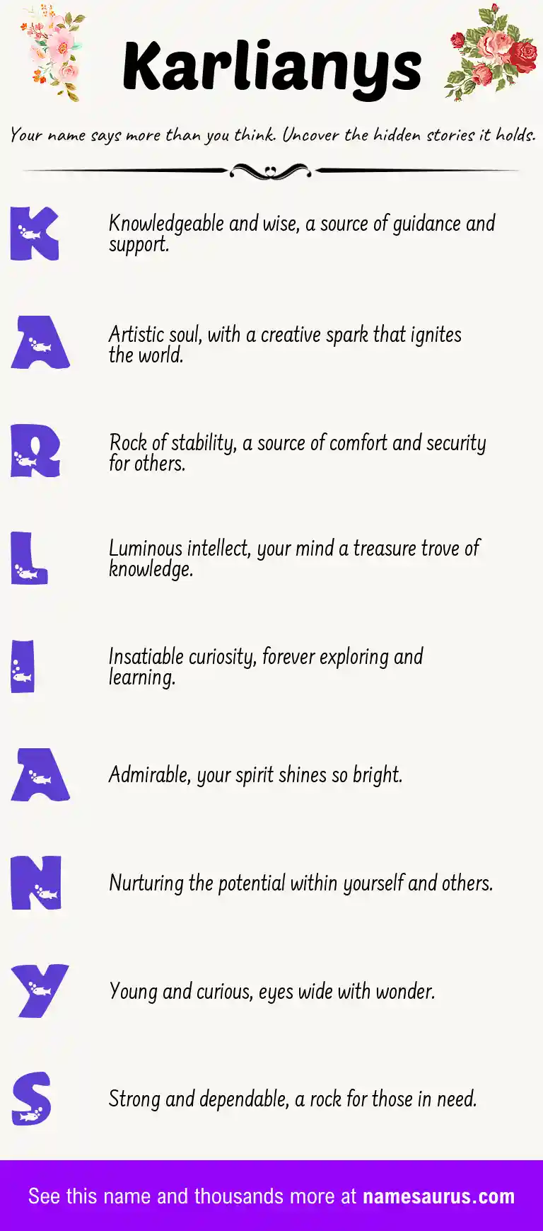Acrostic poem about Karlianys.