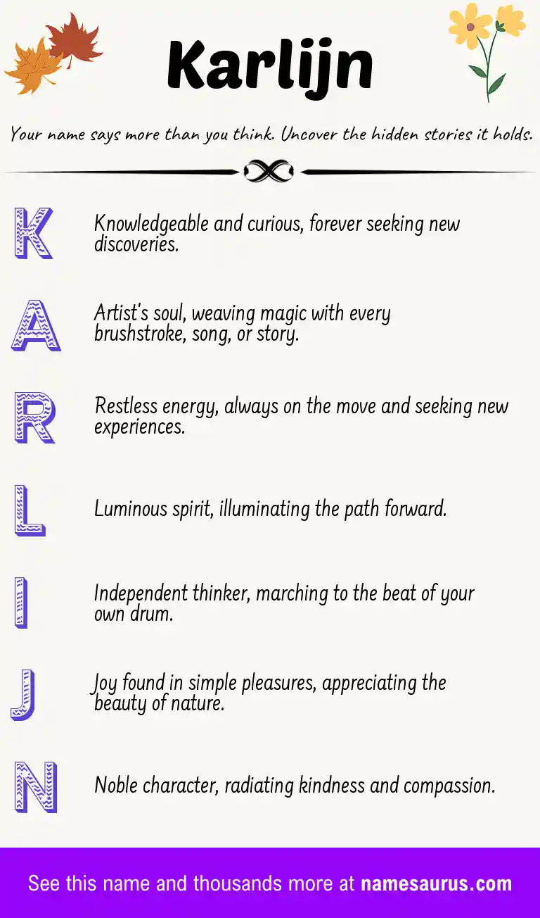 Acrostic poem about Karlijn.