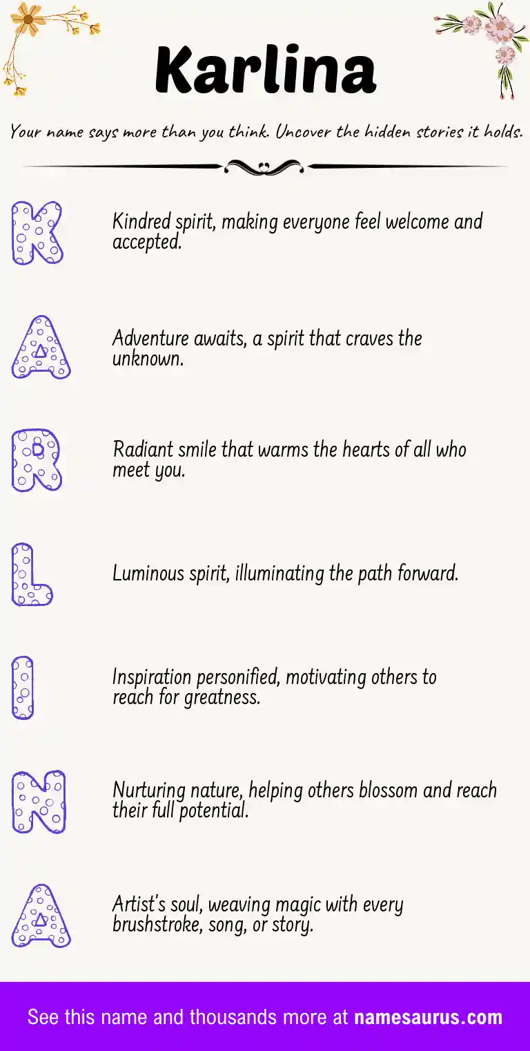 Acrostic poem about Karlina.