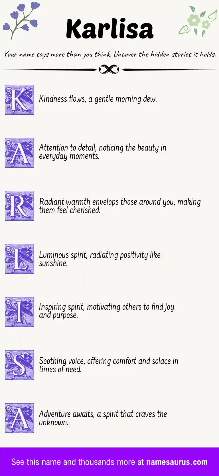 Acrostic poem about Karlisa.