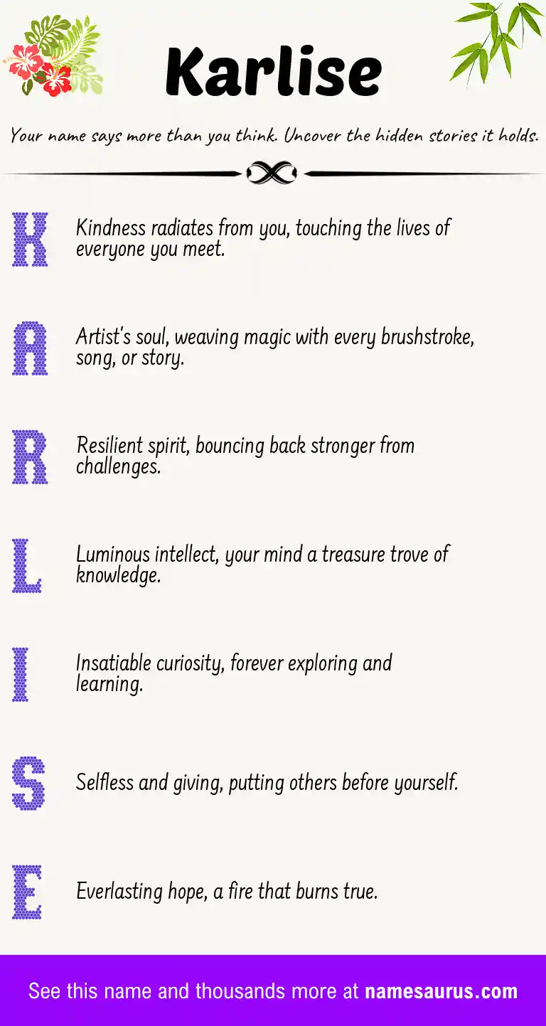 Acrostic poem about Karlise.