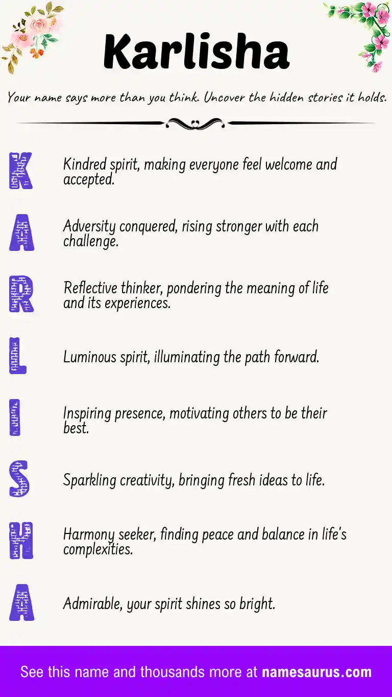 Acrostic poem about Karlisha.