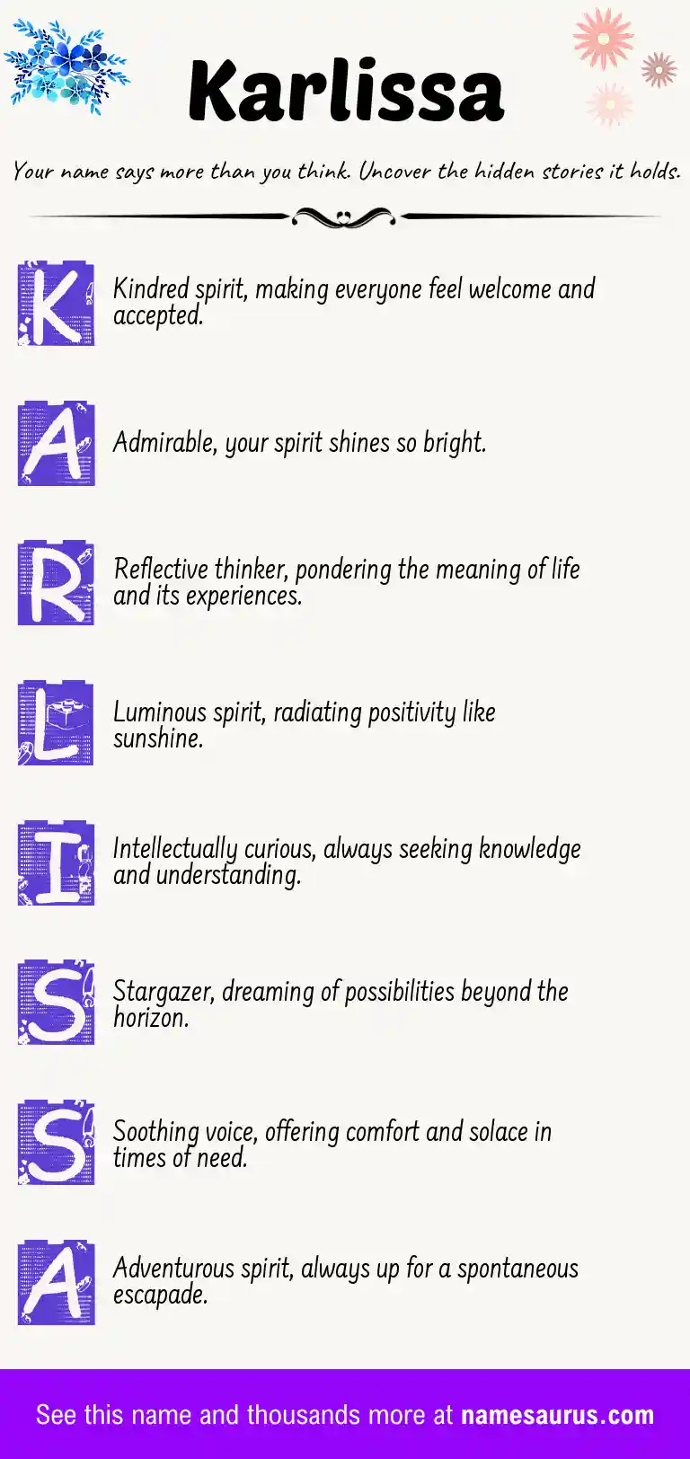 Acrostic poem about Karlissa.