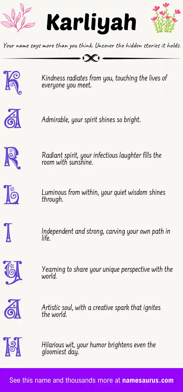 Acrostic poem about Karliyah.