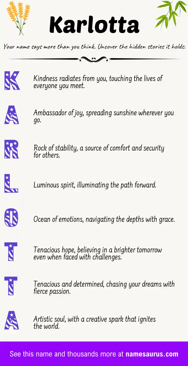 Acrostic poem about Karlotta.