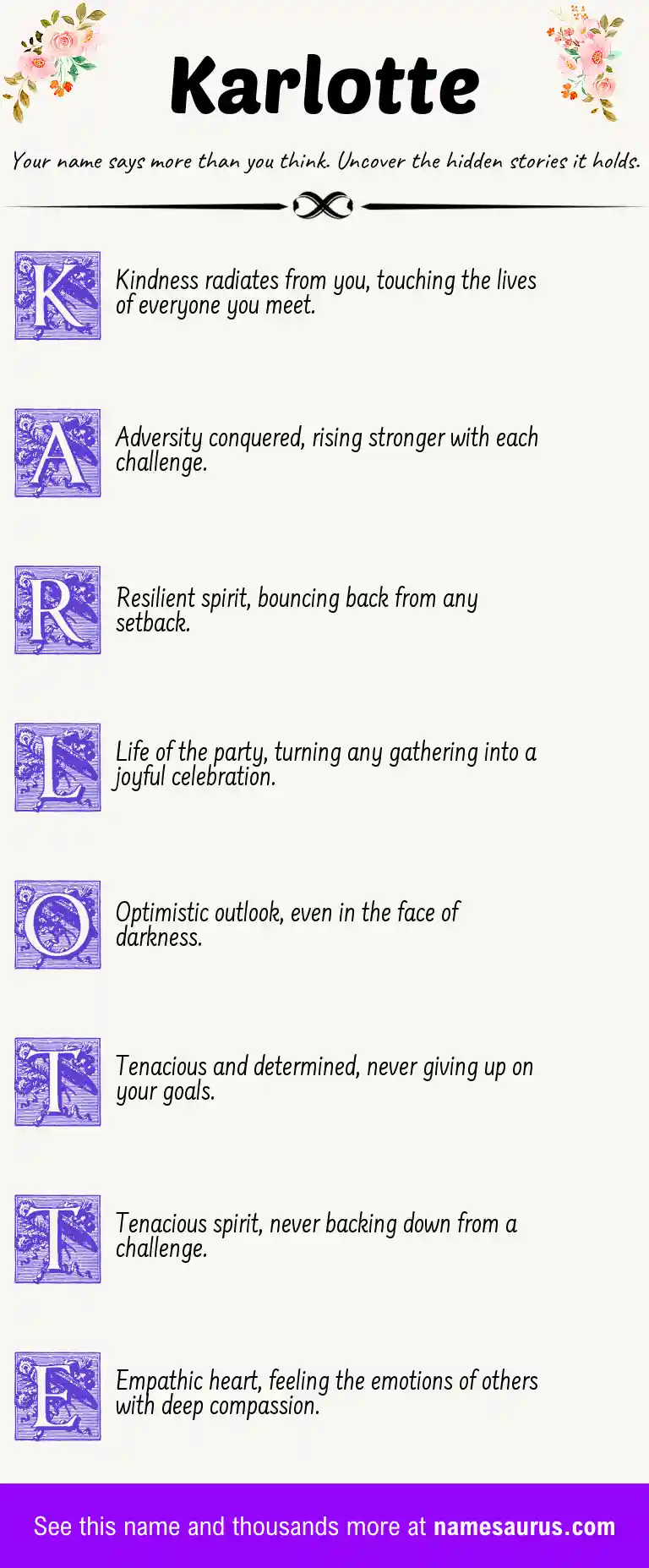 Acrostic poem about Karlotte.