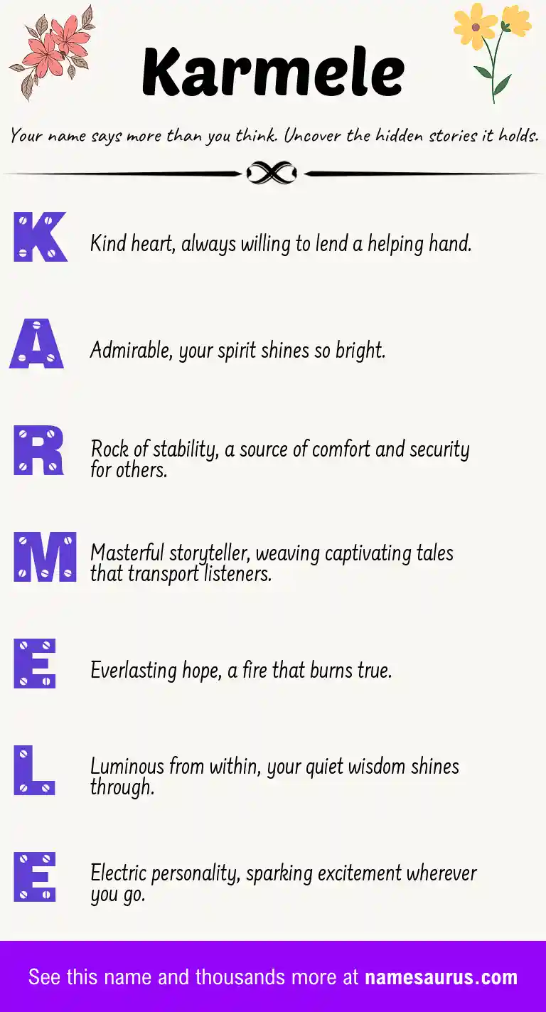 Acrostic poem about Karmele.