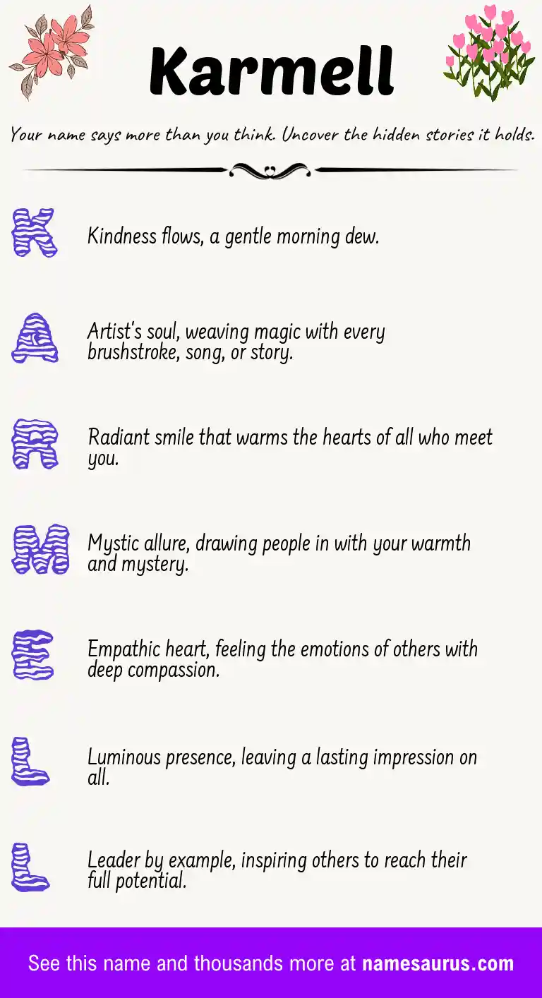 Acrostic poem about Karmell.