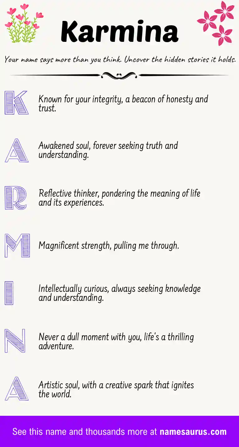 Acrostic poem about Karmina.