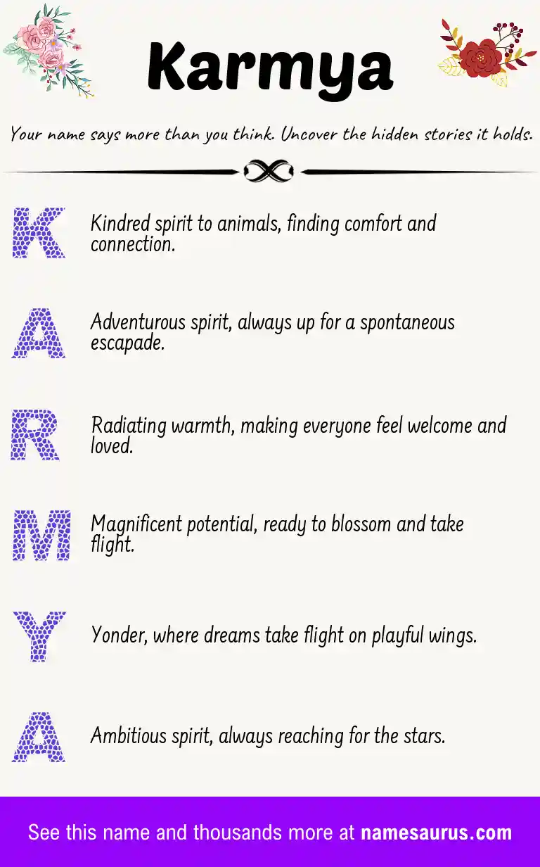 Acrostic poem about Karmya.