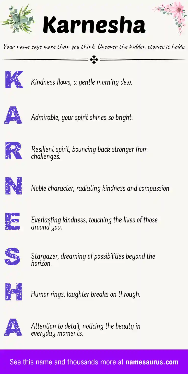 Acrostic poem about Karnesha.