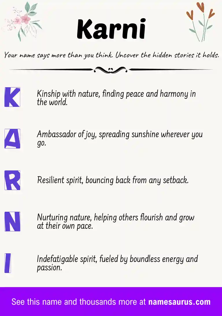 Acrostic poem about Karni.