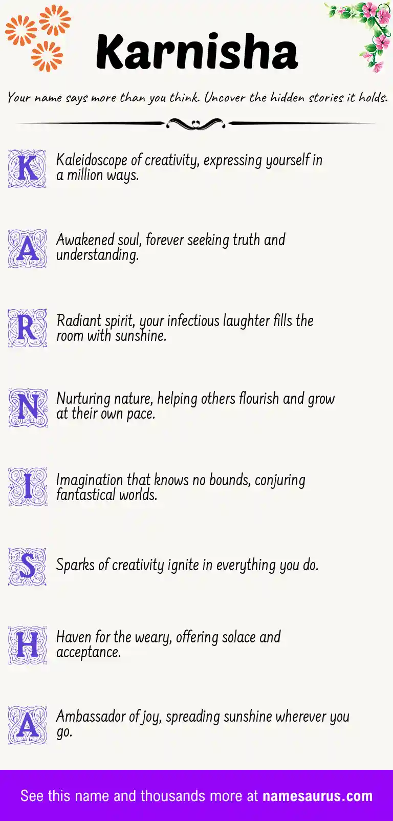Acrostic poem about Karnisha.