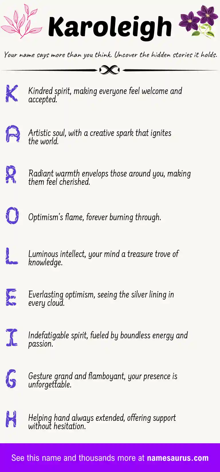 Acrostic poem about Karoleigh.