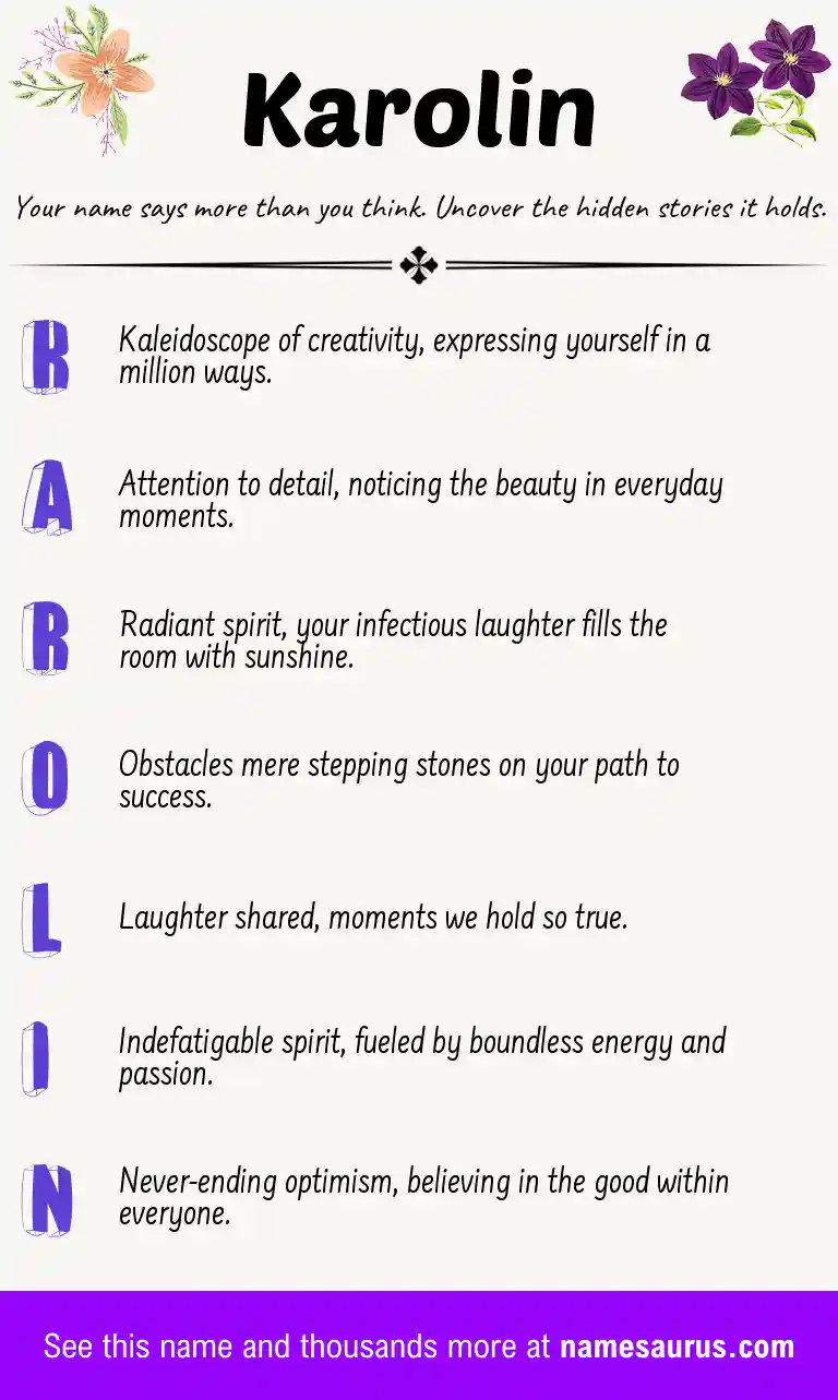 Acrostic poem about Karolin.