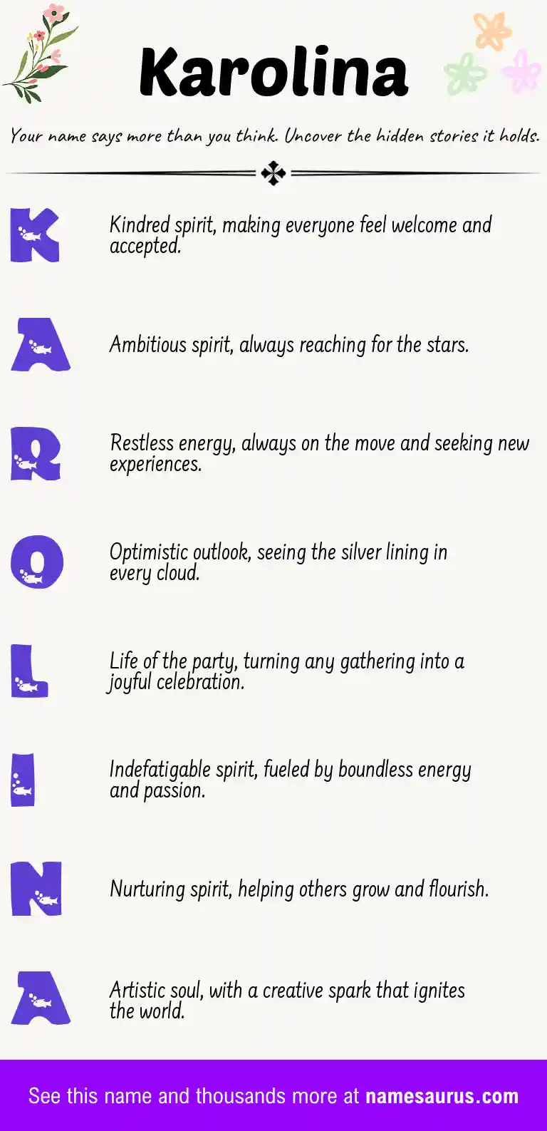 Acrostic poem about Karolina.