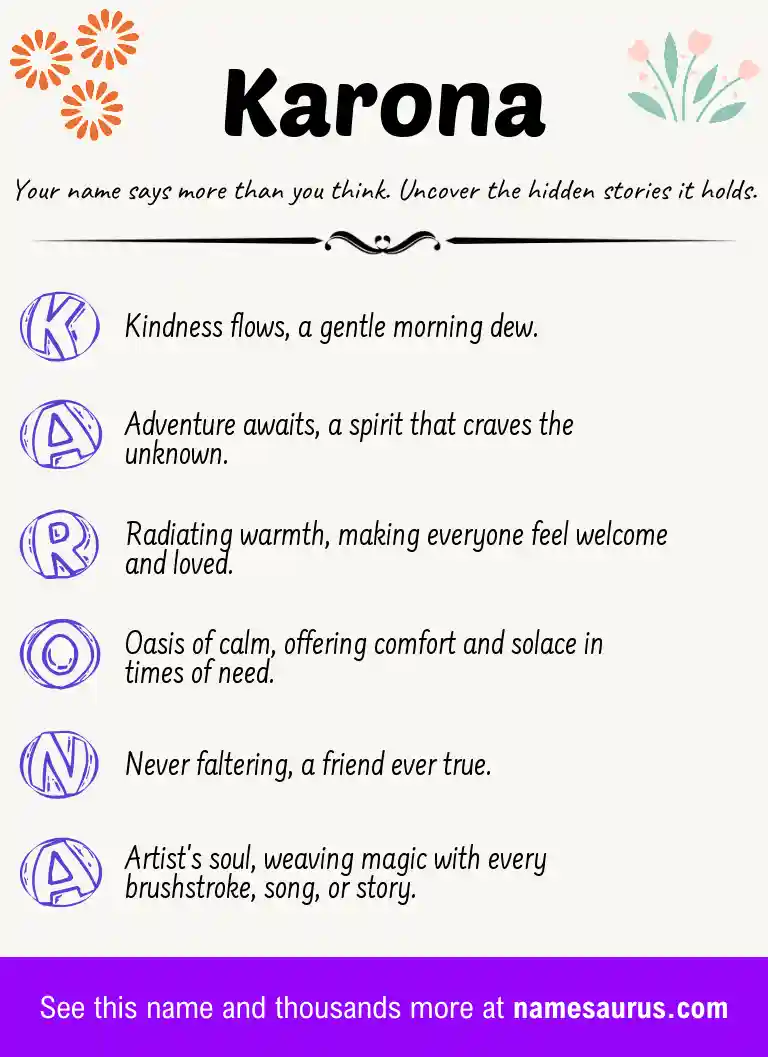 Acrostic poem about Karona.