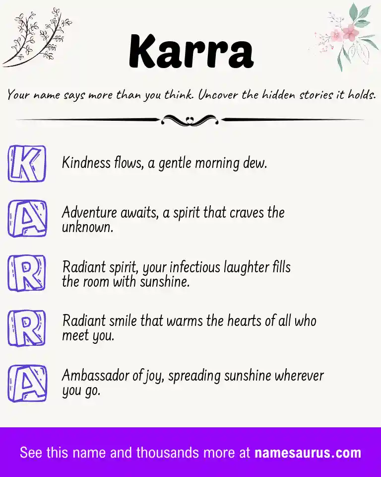 Acrostic poem about Karra.