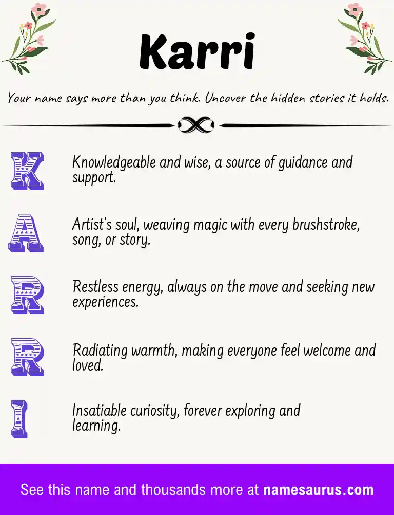 Acrostic poem about Karri.