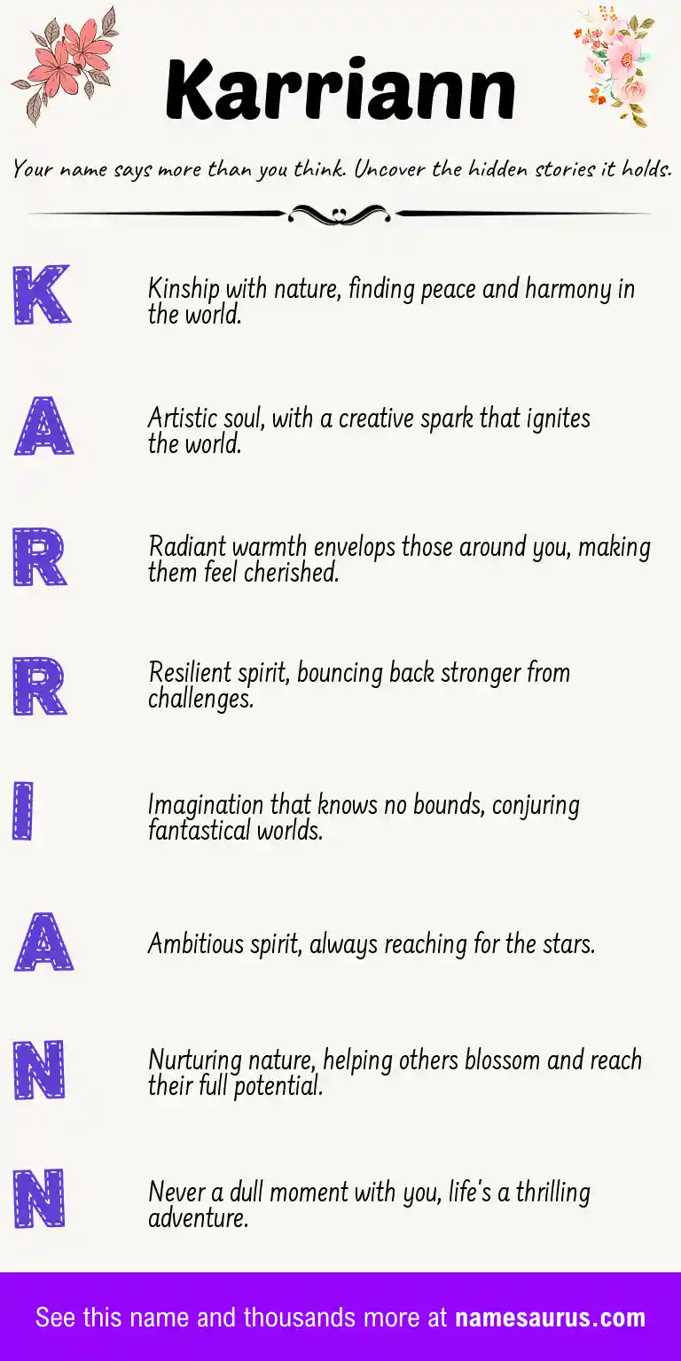 Acrostic poem about Karriann.