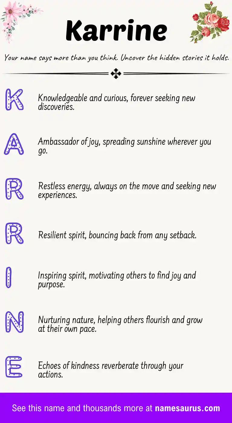 Acrostic poem about Karrine.