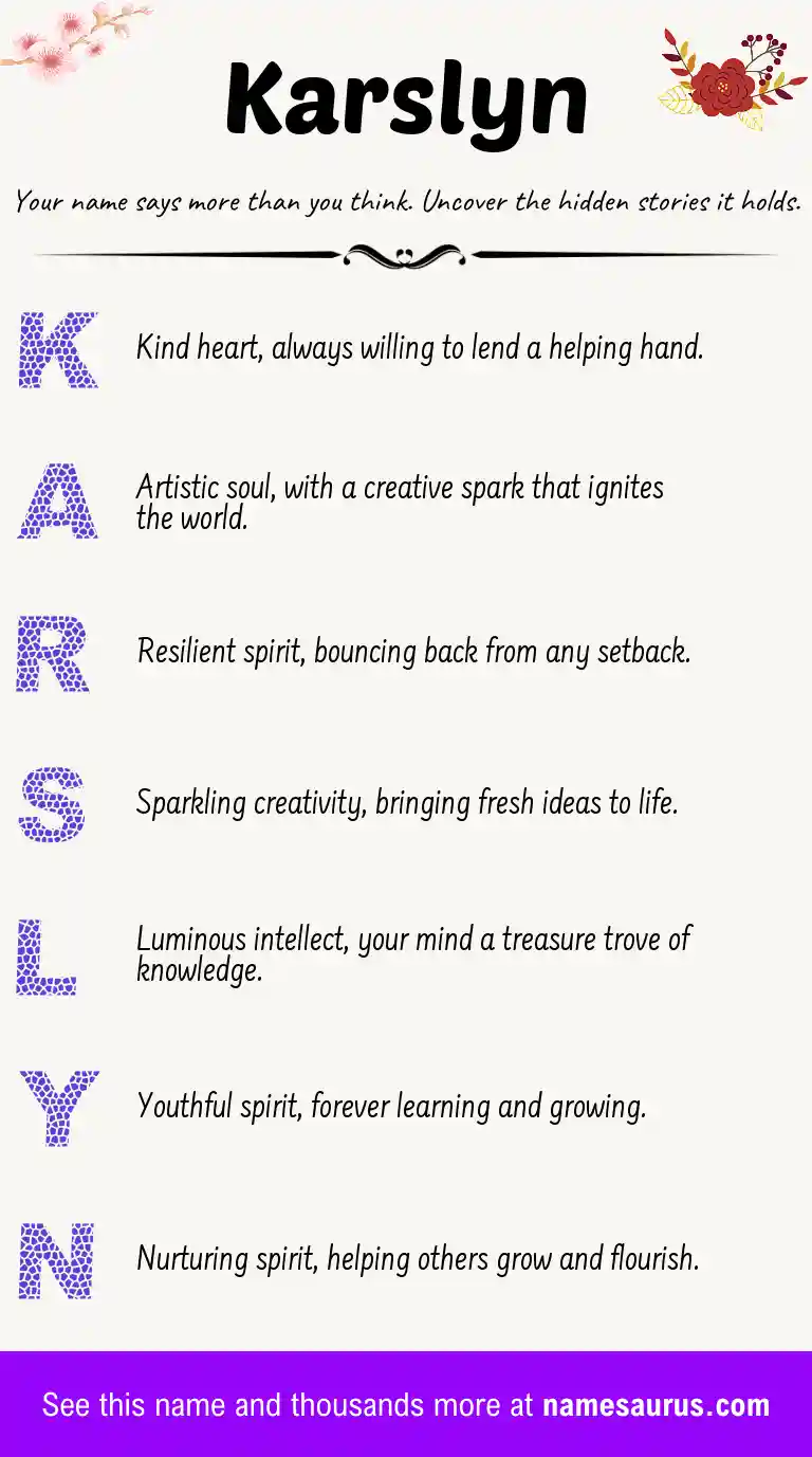 Acrostic poem about Karslyn.